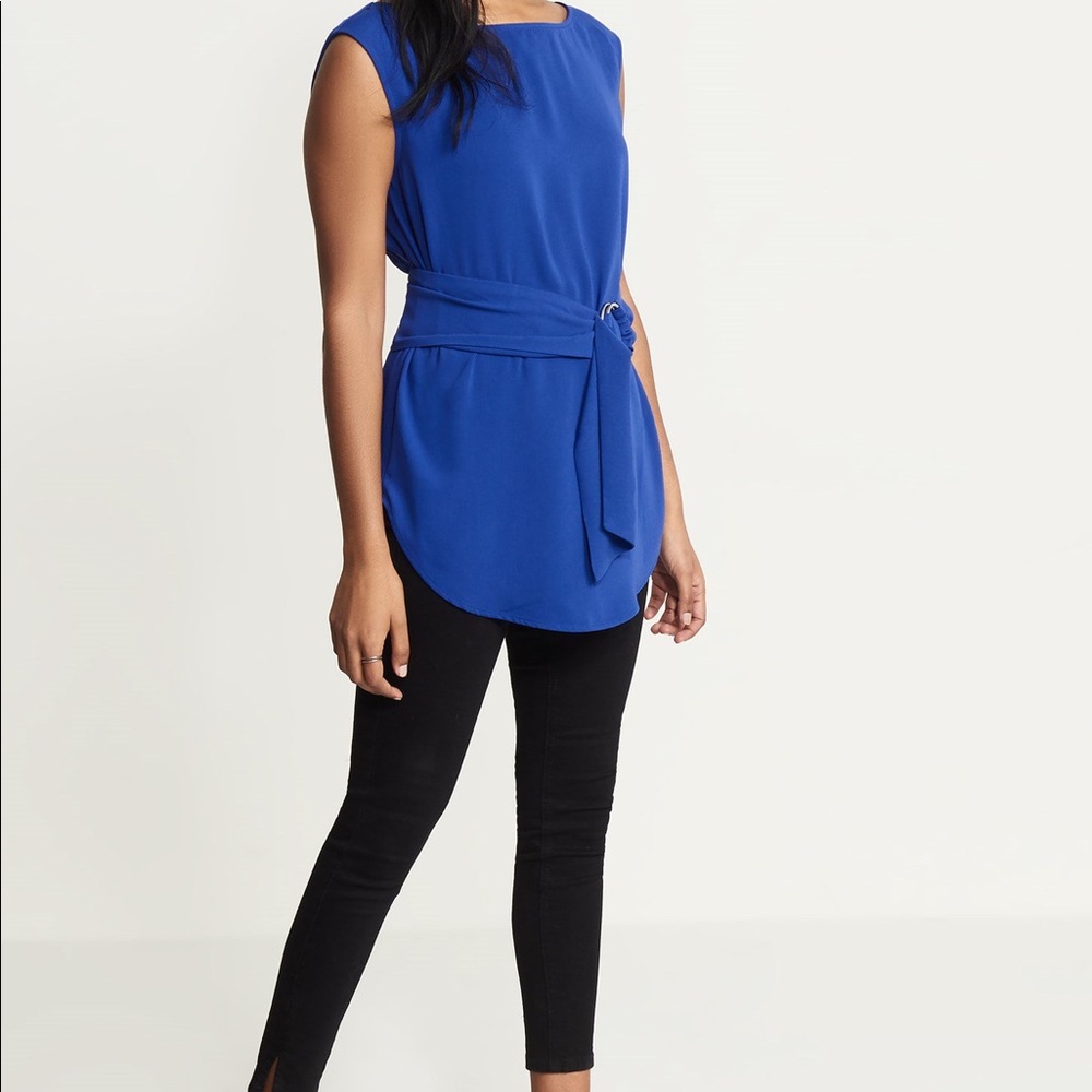 Dynamite Sleeveless Open Back Top with Waist Belt